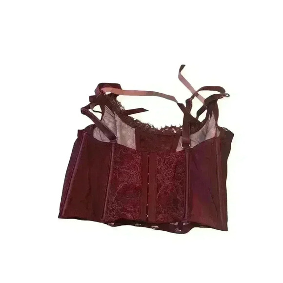 Victorias Secret Nwt Dream Angels Floral Satin & Mesh Corset Bra M-DD/ 36DD - Picture 3 of 4